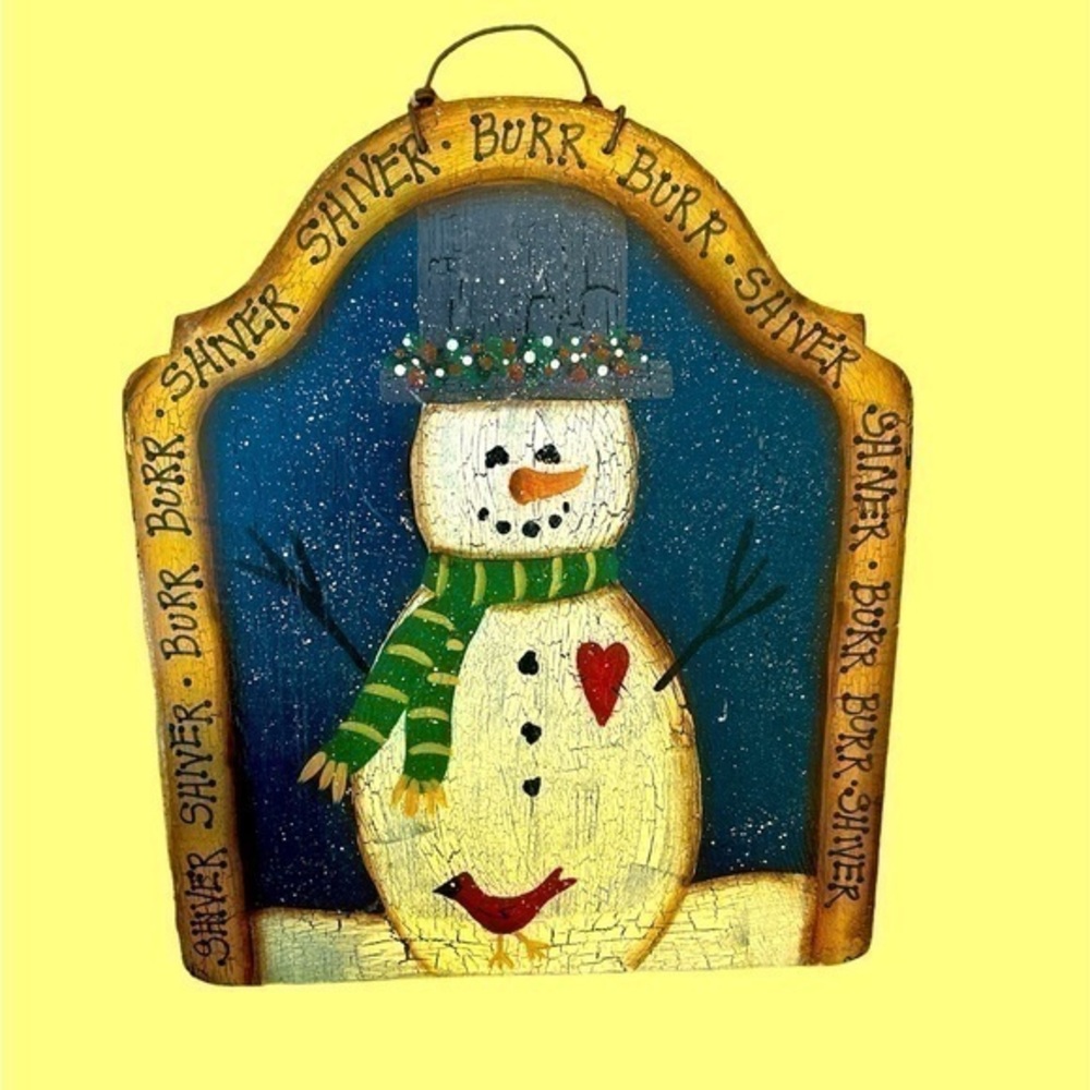 Snowman sign for in the house or on your door great condition